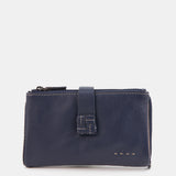 Medium wallet in blue leather