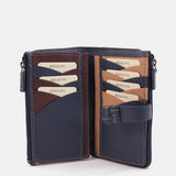 Medium wallet in blue leather