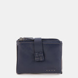 Small blue leather wallet