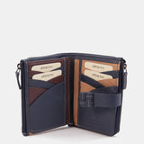 Small blue leather wallet