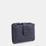 Small blue leather wallet
