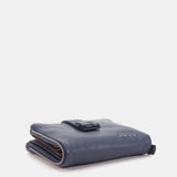 Small blue leather wallet