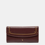 Cartera grande en piel burdeos