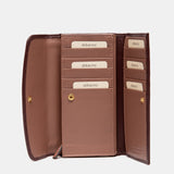 Cartera grande en piel burdeos