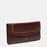 Cartera grande en piel burdeos