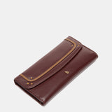 Cartera grande en piel burdeos