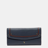 Cartera grande en piel azul