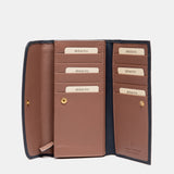 Cartera grande en piel azul
