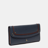 Cartera grande en piel azul