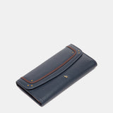Cartera grande en piel azul