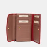 Cartera mediana en piel roja