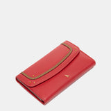 Cartera mediana en piel roja