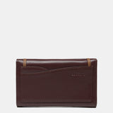 Cartera mediana en piel burdeos
