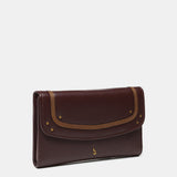 Cartera mediana en piel burdeos
