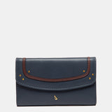 Cartera mediana en piel azul