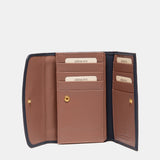 Cartera mediana en piel azul