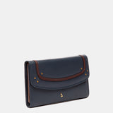 Cartera mediana en piel azul