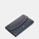 Cartera mediana en piel azul