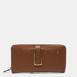 Cartera grande en piel cognac
