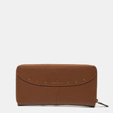 Cartera grande en piel cognac