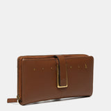 Cartera grande en piel cognac
