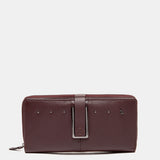 Cartera grande en piel burdeos