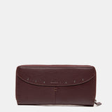 Cartera grande en piel burdeos