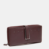 Cartera grande en piel burdeos