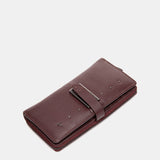 Cartera grande en piel burdeos