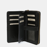 Cartera mediana en piel negra