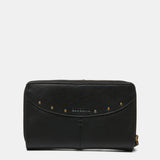 Cartera mediana en piel negra