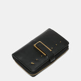 Cartera mediana en piel negra