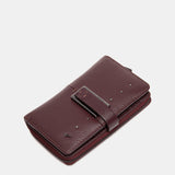 Cartera mediana en piel burdeos