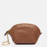 Monedero en piel cognac