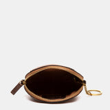Monedero en piel cognac