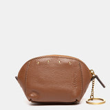 Monedero en piel cognac