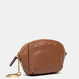 Monedero en piel cognac
