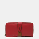 Large red leather wallet