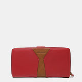 Large red leather wallet