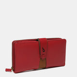 Large red leather wallet