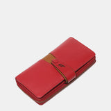 Large red leather wallet