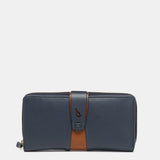 Large blue leather wallet