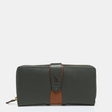 Large green leather wallet