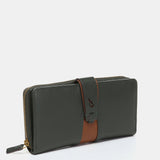 Large green leather wallet