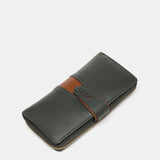 Large green leather wallet