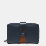 Medium wallet in blue leather