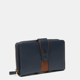 Medium wallet in blue leather
