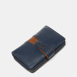 Medium wallet in blue leather