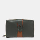 Cartera mediana en piel verde