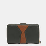 Cartera mediana en piel verde